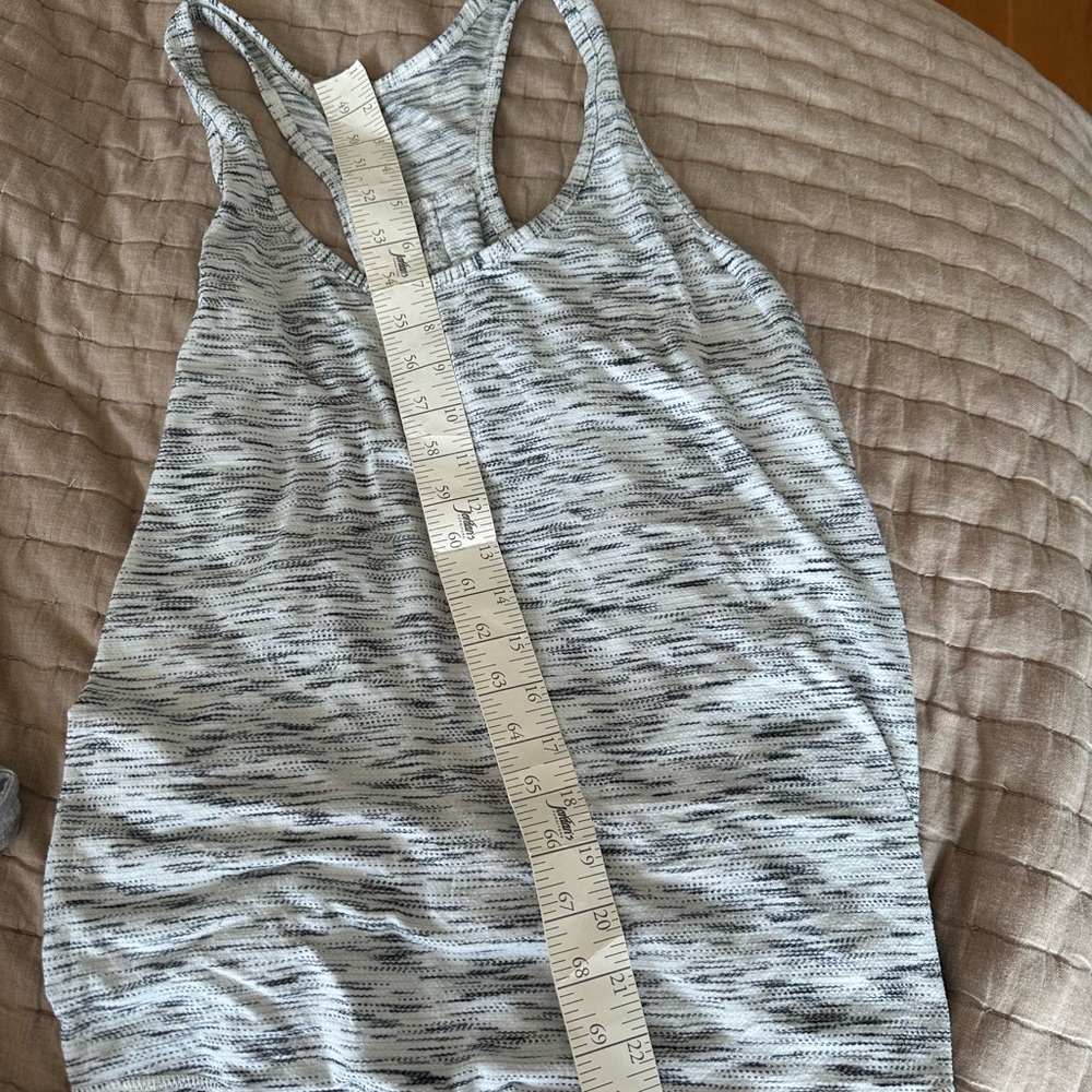 lululemon athletica Heathered Light Gray and Black Racerback Tank